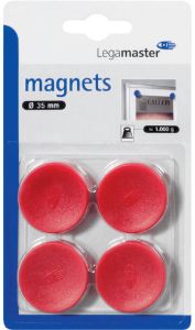 Legamaster Magneet 30mm 850gr rood 4stuks