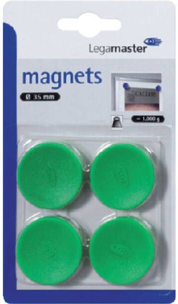Legamaster Magneet 35mm 1000gr groen 4stuks
