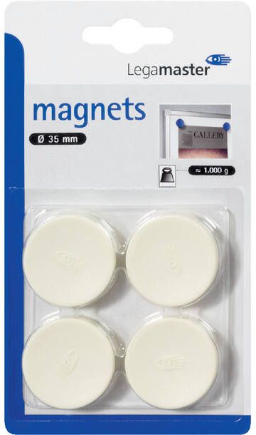 Legamaster Magneet 35mm 1000gr wit 4stuks - Foto 2