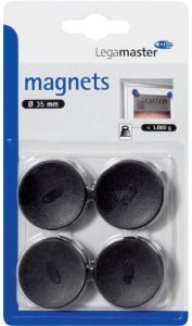 Legamaster Magneet 35mm 1000gr zwart 4stuks