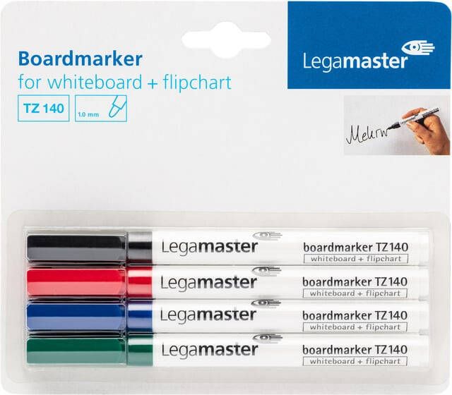 Legamaster Viltstift TZ 140 whiteboard rond 1mm assorti blisterà 4 stuks - Foto 2