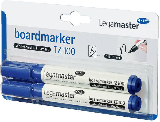 Legamaster Viltstift TZ100 whiteboard rond blauw 1.5 3mm 2st