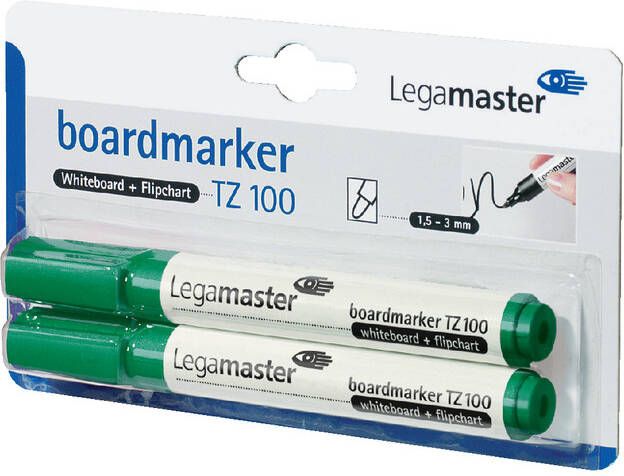 Legamaster Viltstift TZ100 whiteboard rond groen 1.5-3mm 2st