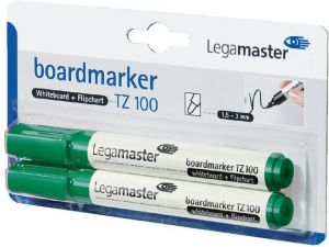Legamaster Viltstift TZ100 whiteboard rond groen 1.5 3mm 2st