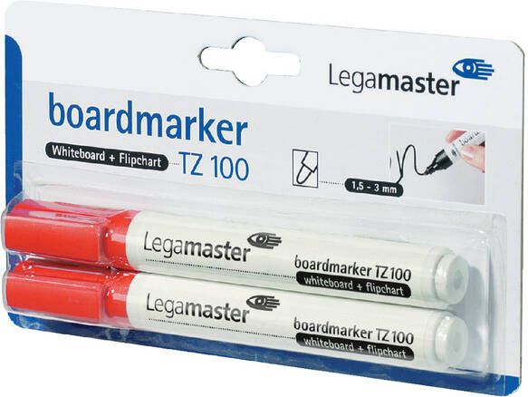 Legamaster Viltstift TZ100 whiteboard rond rood 1.5-3mm 2s