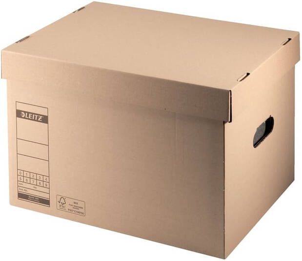 Leitz Archief- en transportdoos met deksel Premium 335x280x440mm natuurbruin