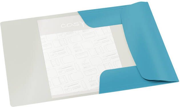 Leitz Cosy elastomap met 3 kleppen uit karton ft A4 blauw - Foto 2