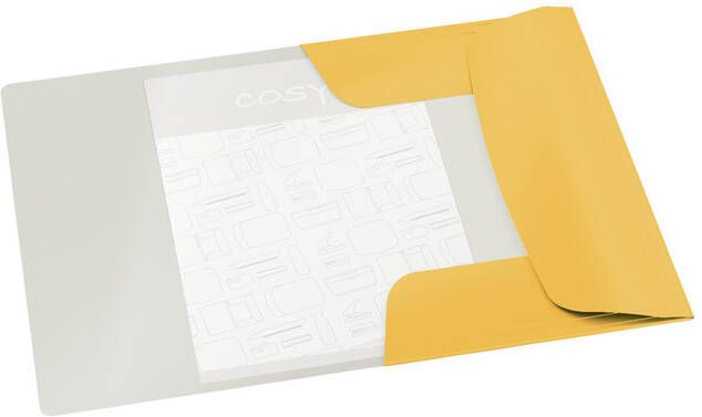 Leitz Cosy elastomap met 3 kleppen uit karton ft A4 geel - Foto 2