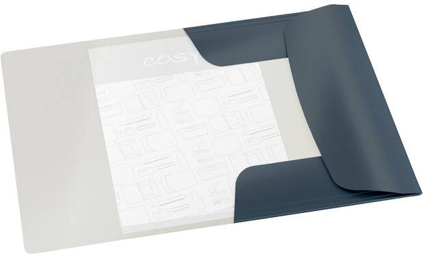 Leitz Cosy elastomap met 3 kleppen uit karton ft A4 grijs - Foto 2