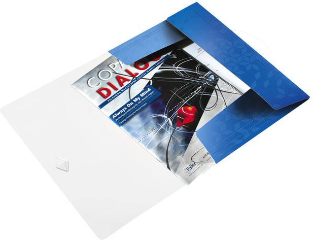 Leitz WOW elastomap met 3 kleppen uit PP ft A4 blauw - Foto 2