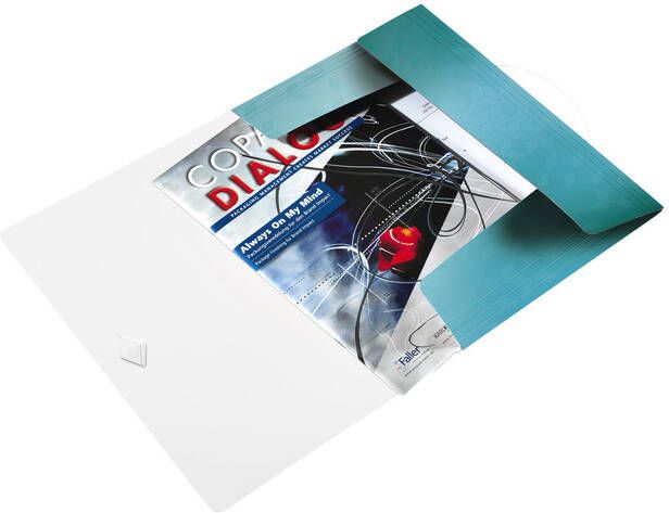 Leitz WOW elastomap met 3 kleppen uit PP ft A4 ijsblauw - Foto 2