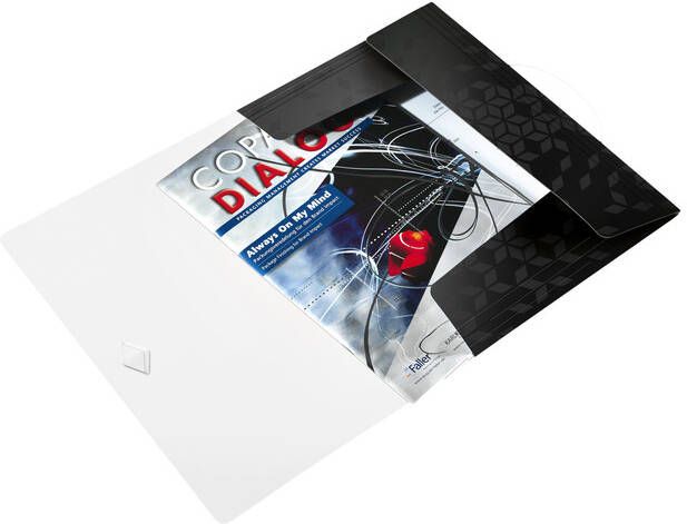 Leitz WOW elastomap met 3 kleppen uit PP ft A4 zwart - Foto 3