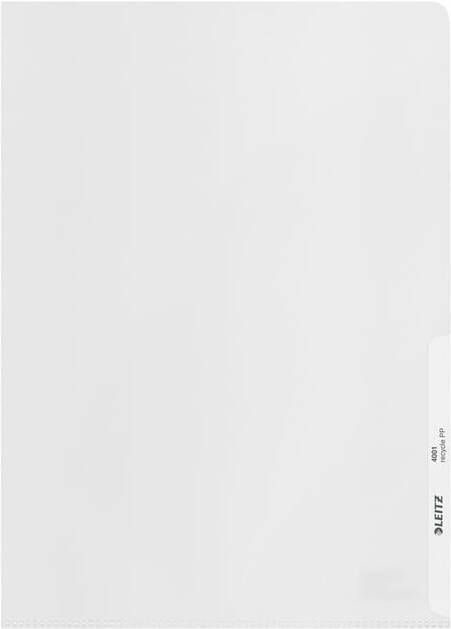 Leitz Recycle L-map ft A4 gerecycleerd PP van 140 micron transparant doos van 25 stuks