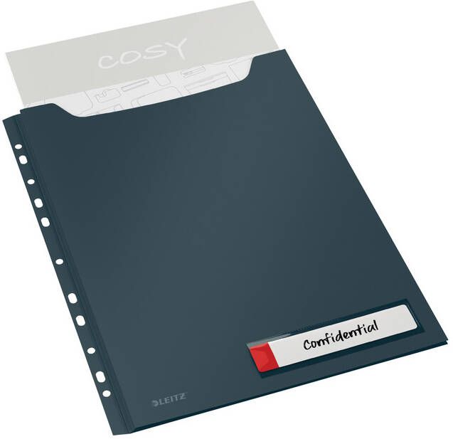 Leitz Insteekmap U-model Cosy harmonica A4 met perforatiestrip PP grijs - Foto 2