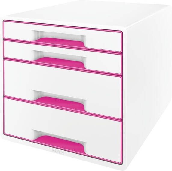 Leitz Ladenblok WOW 4 laden wit roze