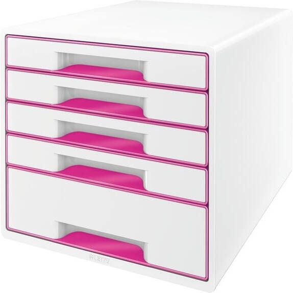 Leitz Ladenblok WOW 5 laden wit roze