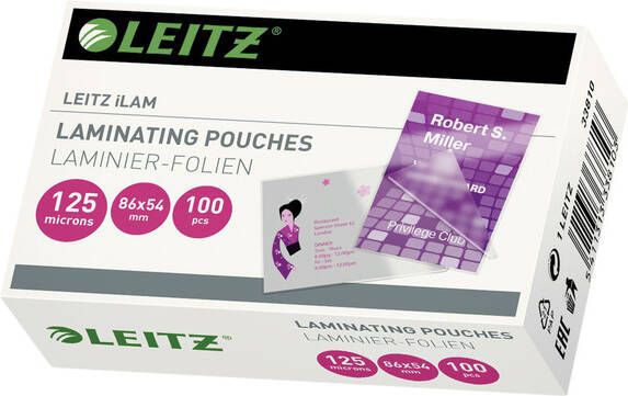 Leitz Eva lamineerhoes ft 54 x 86 mm 250 micron (2 x 125 micron) pak van 100 stuks