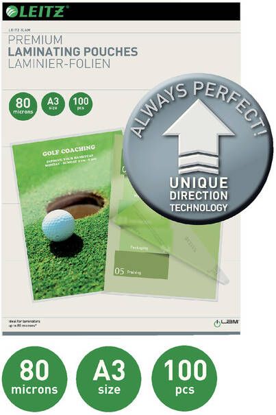 Leitz Ilam lamineerhoes ft A3 160 micron (2 x 80 micron) pak van 100 stuks - Foto 3