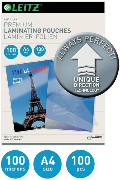 Leitz UDT lamineerhoes ft A4 200 micron (2 x 100 micron) pak van 100 stuks - Foto 3