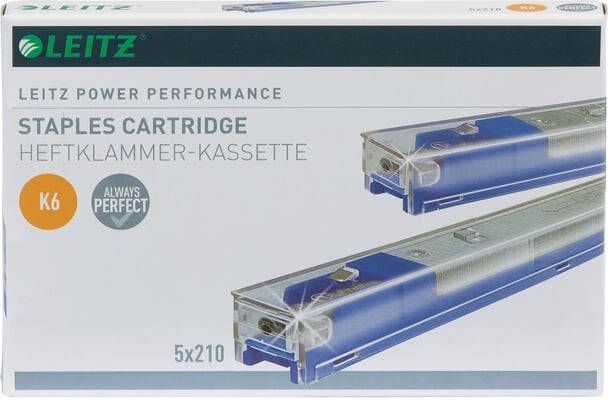 Leitz Power Performance K6 cartridge 6mm pootlengte 210 nietjes per cartridge