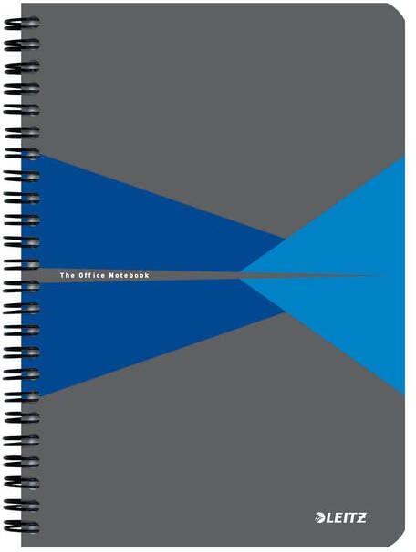 Leitz Notitieboek Office A5 lijn 180 pagina's 80gr grijs blauw