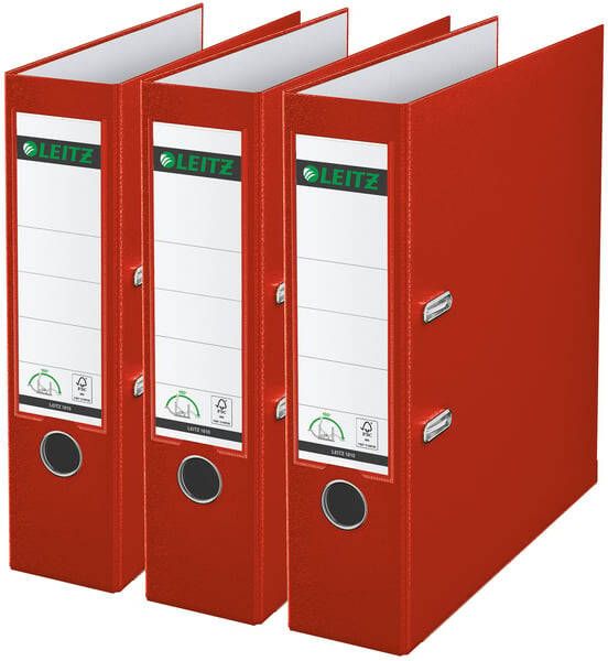 Leitz Ordner 180° 1010 A4 80 mm 3 stuks rood