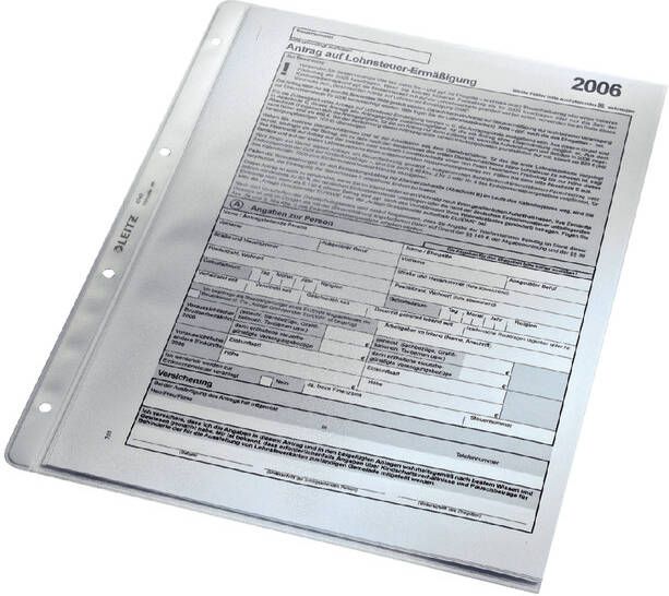 Leitz geperforeerde showtas Premium ft A4 PVC copy safe transparant pak van 100 stuks