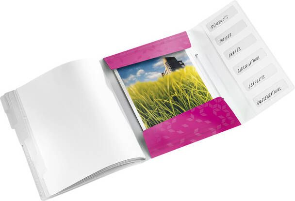 Leitz Sorteermap WOW 6 tabbladen PP roze - Foto 1