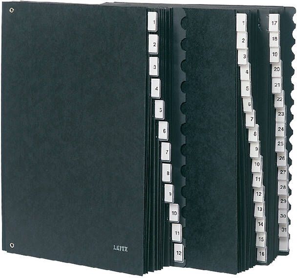 Leitz Termijnmap 1-12 270x18x345mm hardboard zwart - Foto 2