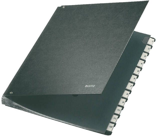 Leitz Termijnmap 1-12 270x18x345mm hardboard zwart