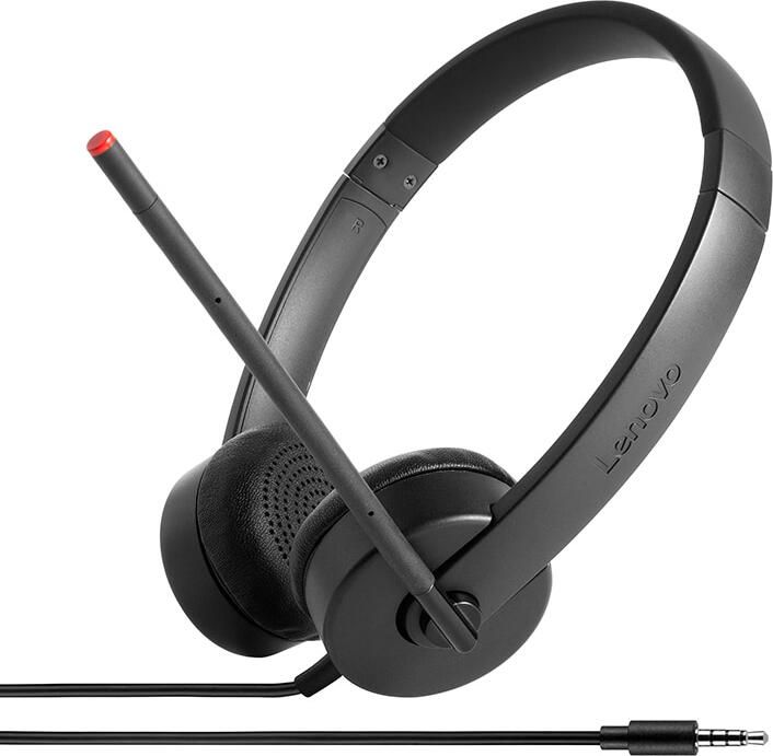 Lenovo Stereo Analog Headset Bedraad Hoofdband Kantoor callcenter Zwart