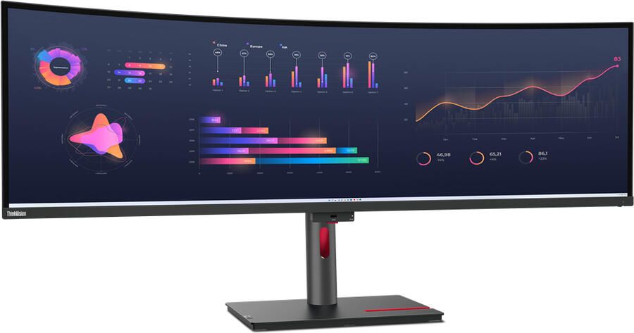 Lenovo ThinkVision P49w-30 LED display 124 5 cm (49") 5120 x 1440 Pixels DQHD Zwart