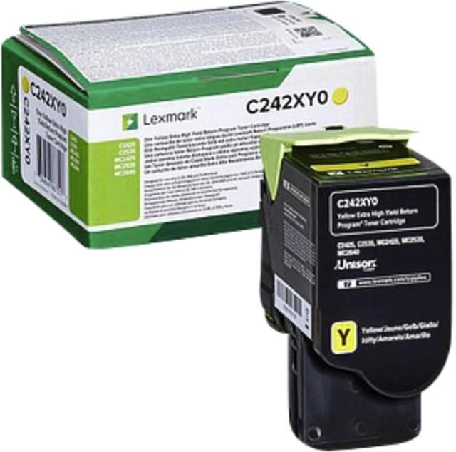 Lexmark Tonercartridge C242XY0 geel