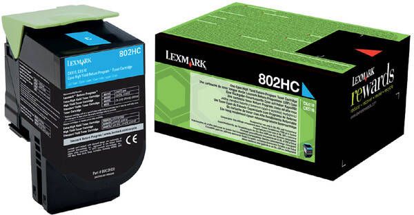 Lexmark Tonercartridge 80C2HC0 prebate blauw HC