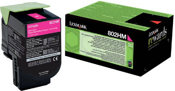 Lexmark Tonercartridge 80C2HM0 prebate rood HC