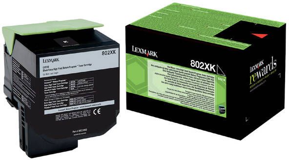 Lexmark Tonercartridge 80C2XK0 prebate zwart HC