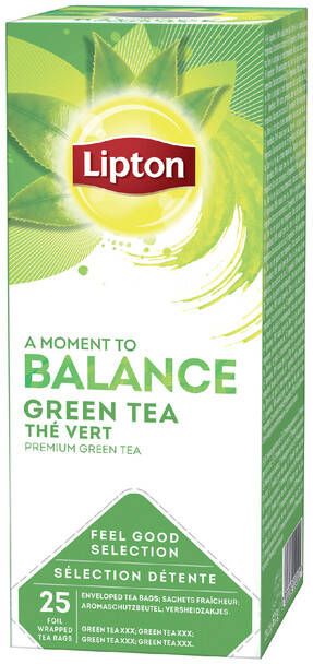 Lipton Thee Green tea met envelop 25stuks
