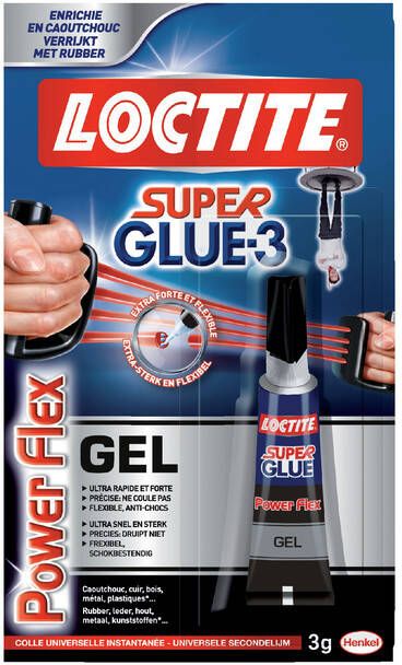 Loctite Secondelijm Powerflex GEL tube 3 gram op blister