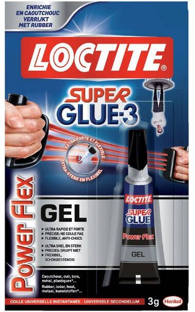 Loctite Secondelijm Powerflex GEL tube 3 gram op blister - Foto 3