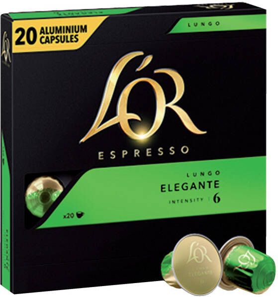 L'or Koffiecups espresso Lungo Elegante 20st