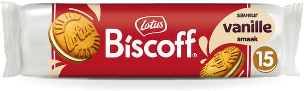 Lotus Koekjes Biscoff speculoos sandwich vanille 15 stuks