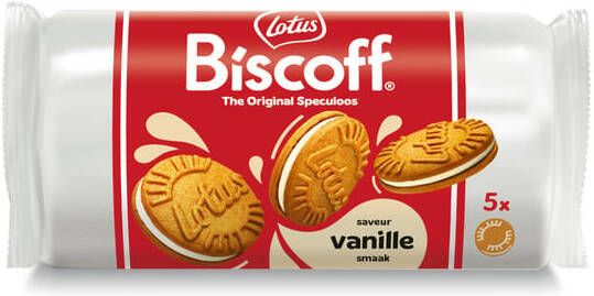 Lotus Koekjes Biscoff speculoos sandwich vanille 5 stuks