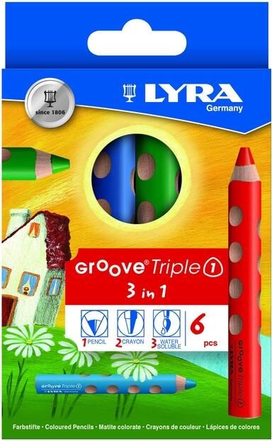 Lyra Omyacalor Kleurpotlood Lyra groove triple 3 in 1 6 potloden