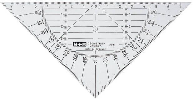 M&R Geodriehoek M+R 2316 160mm transparant