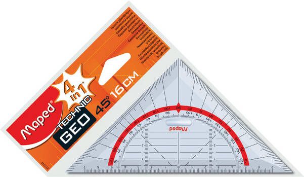 Maped Geodriehoek 277747 160mm 45graden transparant