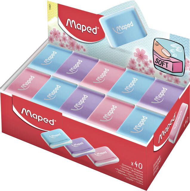Maped Gum Essentials soft pastel displayÃƒ 40 stuks assorti