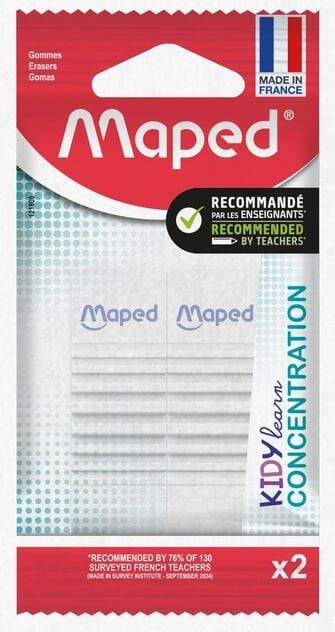 Maped Gum Kidy Learn Concentration set Ã  2 stuks wit