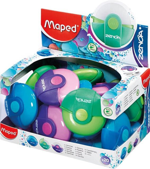 Maped Gum Zenoa roterend display à 20 stuks assorti