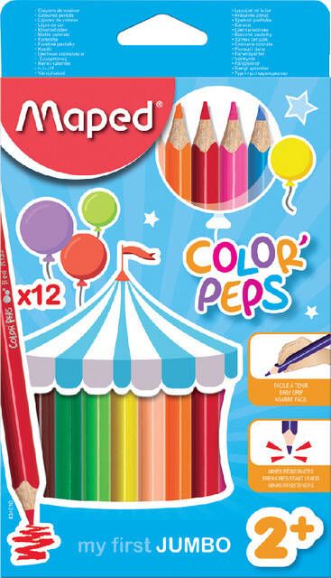 Maped kleurpotlood Color&apos Peps Jumbo Early Age 12 potloden in een kartonnen etui