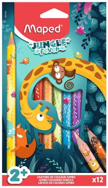 Maped Kleurpotlood Jungle Fever jumbo setà 12 kleuren
